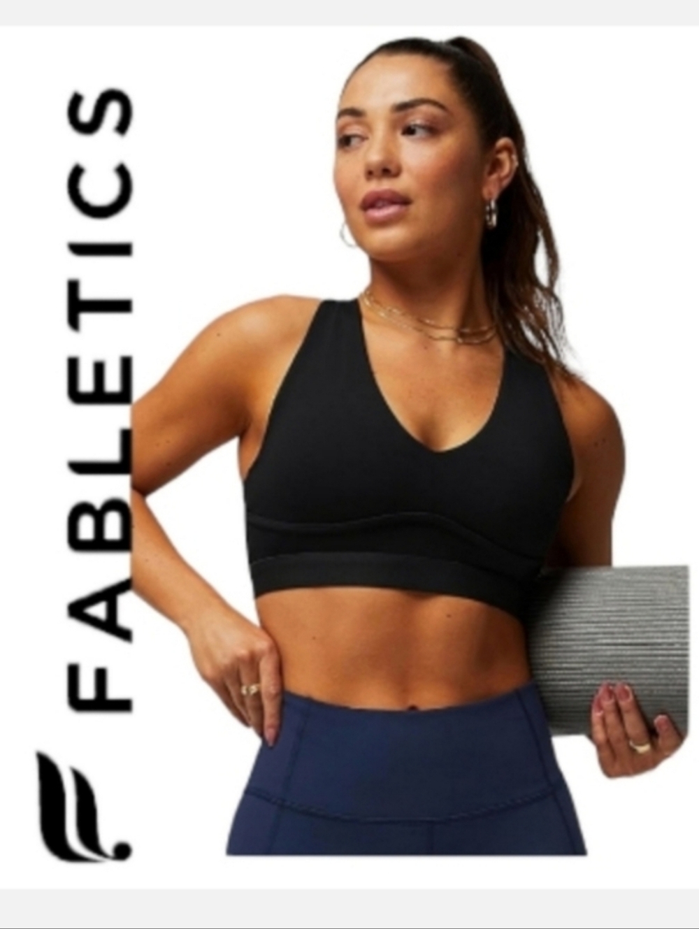 Fabletics Black Convertible Sports Bra All Day Every Day Sz XS Athletic